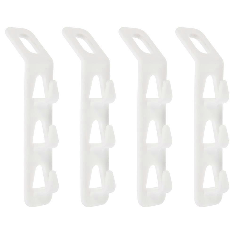 4Pcs Multi Function Clothing Hanger Connector Hooks Plastic Closet Organizers
