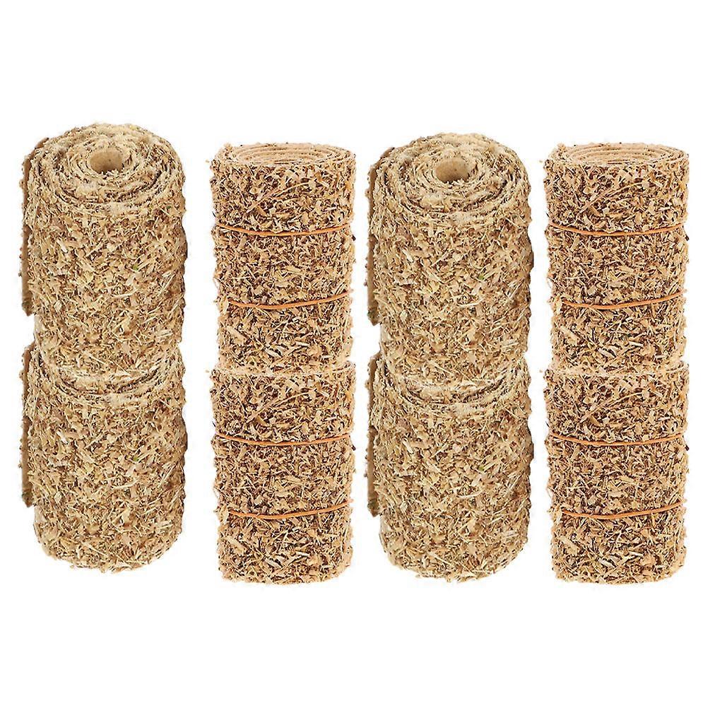 Miniature Hay Prop for Decoration with Realistic Rustic Look 8 Pieces Brown Wood Small Size