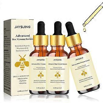 3er-Pack Advanced Bee Venom Anti-Falten-Essenz, Anti-Aging-Serum mit Multipeptid, Hyaluronsäure, Triple Action Serum Repair, Befeuchtung und Straffung der Haut