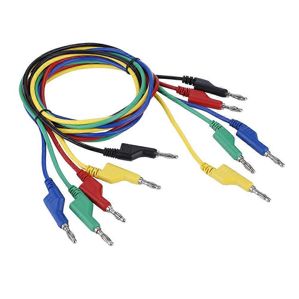 Voltage Banana Plug Test Leads for Multimeters, 5 Pieces, 1 m 4 mm