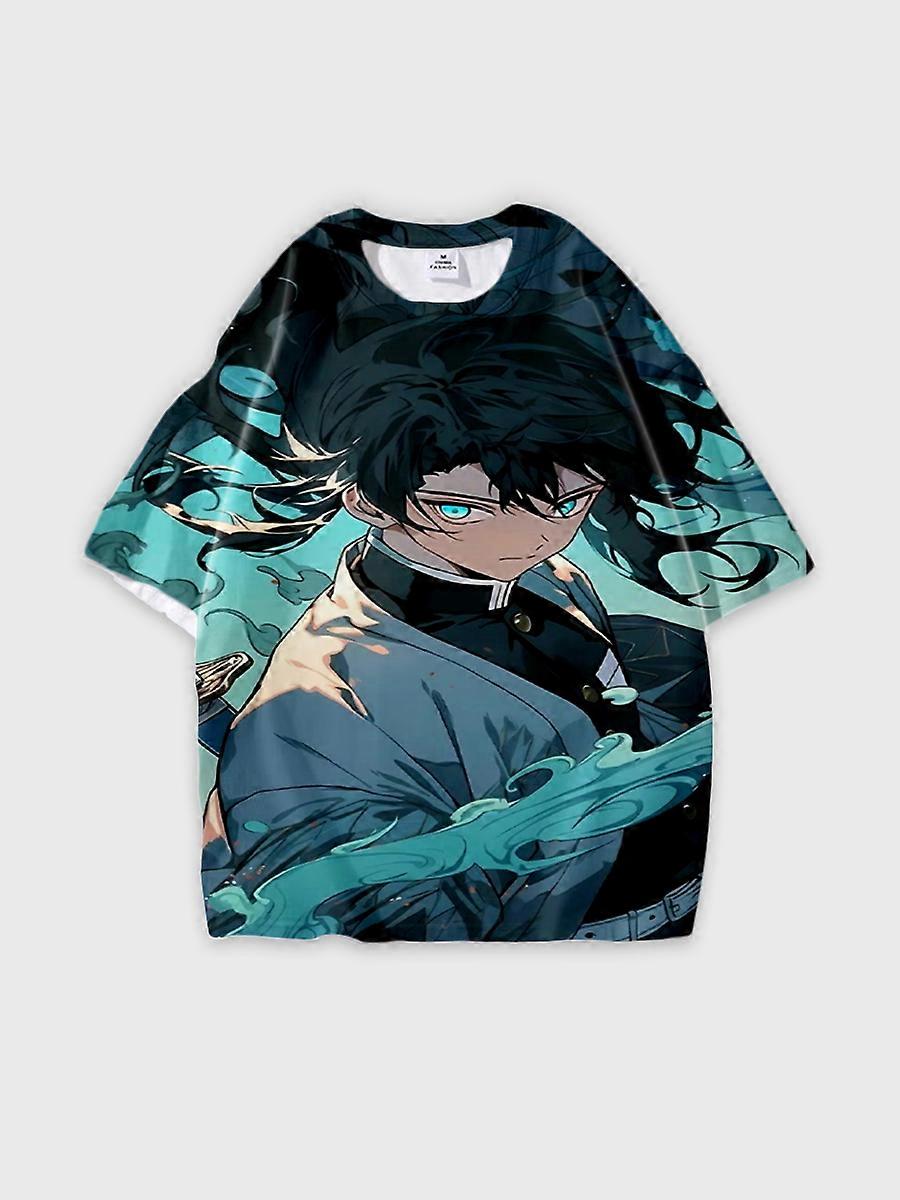 T-shirt round neck Character Pattern loose short sleeve P479