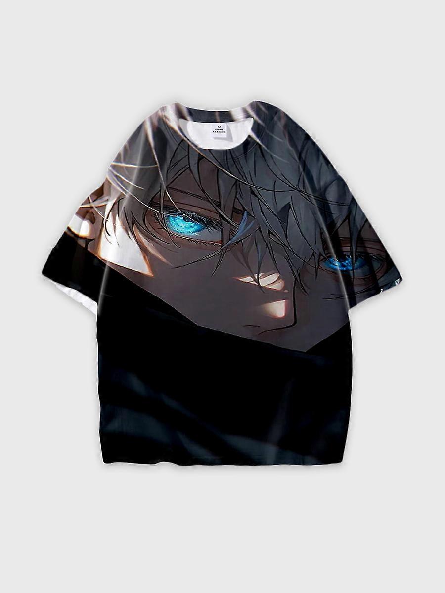 T-shirt round neck Character Pattern loose short sleeve P3363