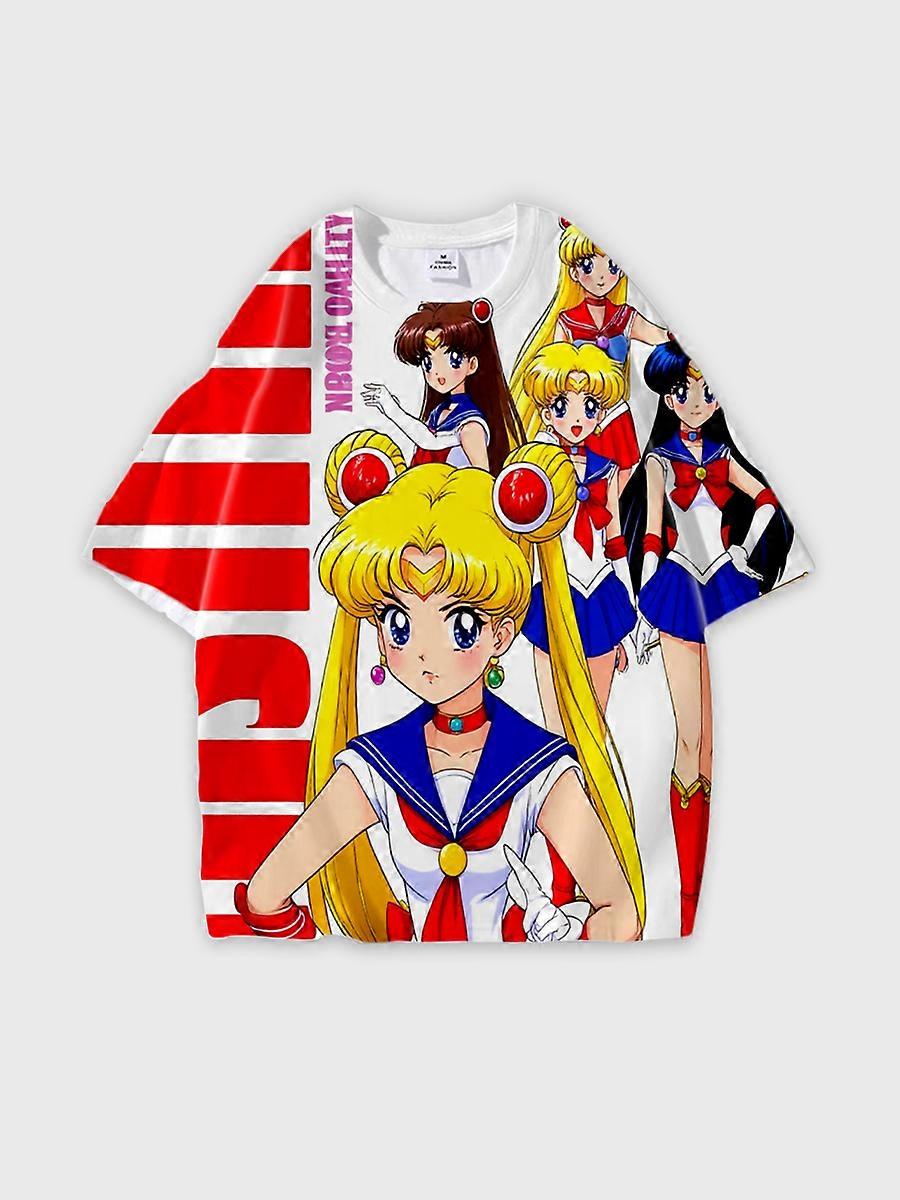 T-shirt round neck Role Pattern loose short sleeve E2664