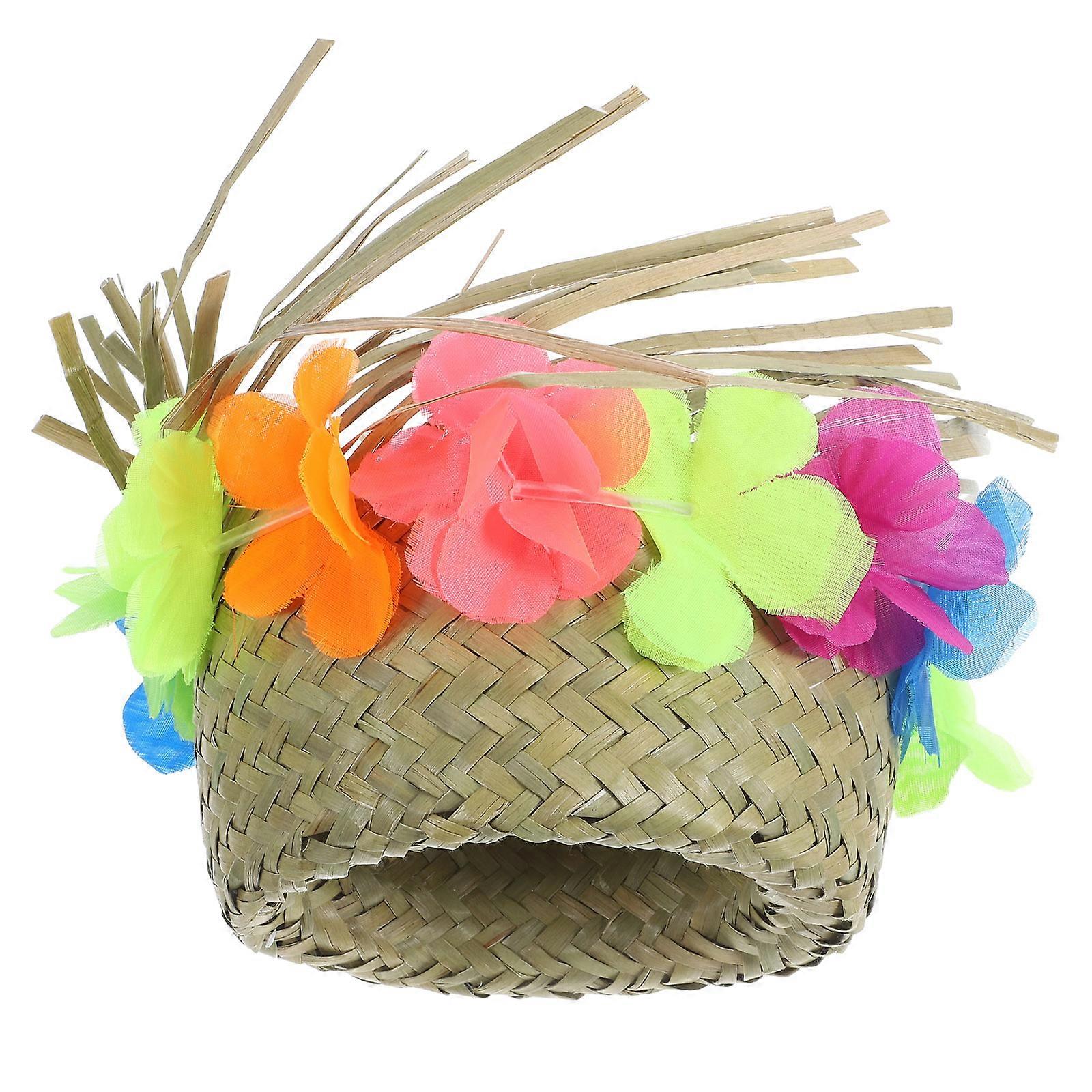 子供向けの花のデザインの手作りの犬の帽子を着用し、ドレスアップサイズ3.5インチ