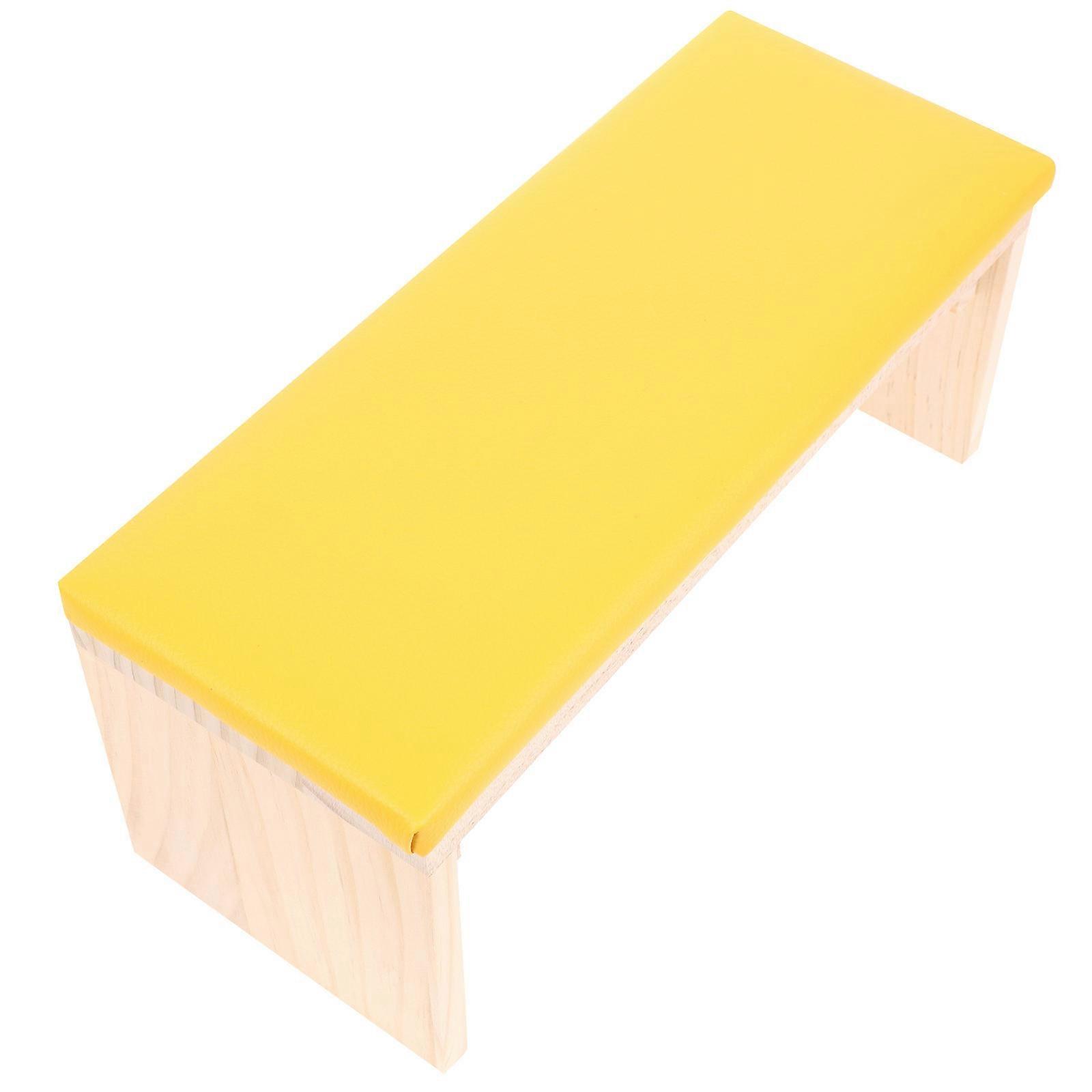 Yellow Nail Art Hand Pillow for Salon Use Comfortable Ergonomic Design Stable and Supple