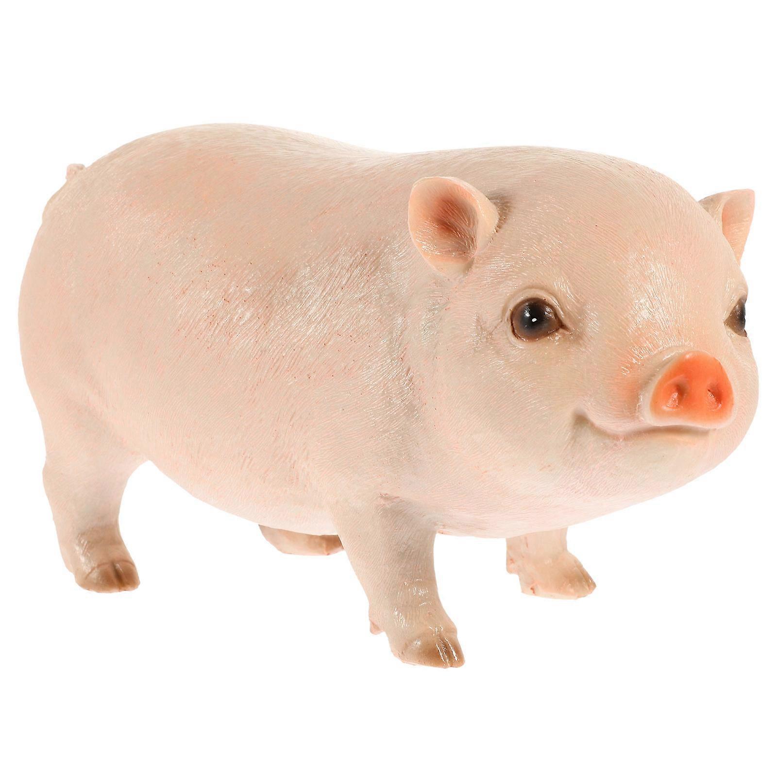 Pink Resin Pig Figurine for DecorCrafts with Real Touch Sensation 1 Piece