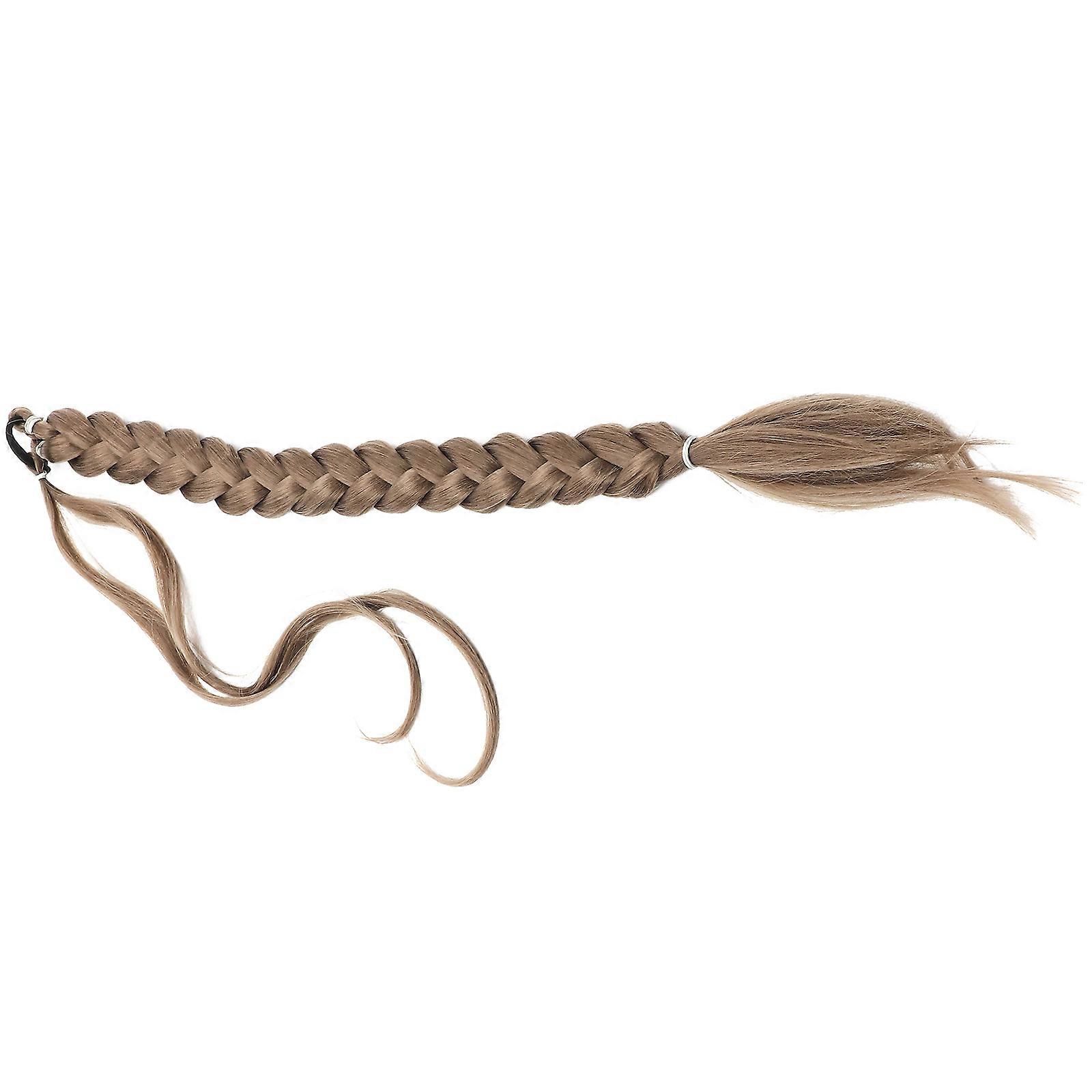 Golden Braided Ponytail Extension Made of High Temperature Silk for Women Realistic and Comfortable