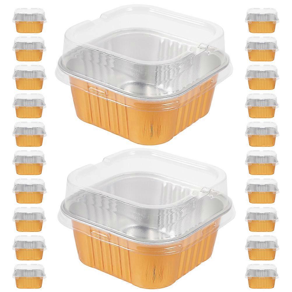25pcs Golden Aluminum Foil Muffin Cups for Baking Cupcake Liners and Pudding Containers