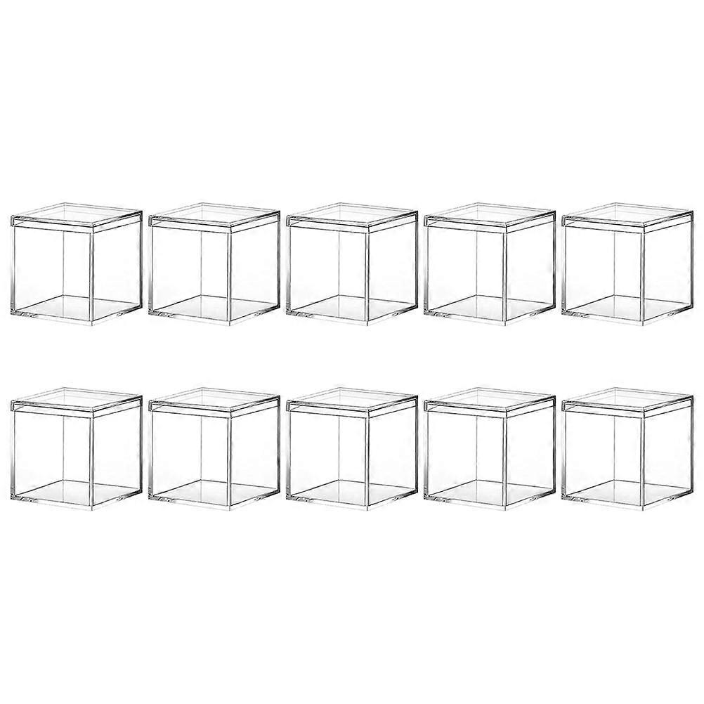 Clear Acrylic Boxes for Storage Reusable Gift Box for Candy Jewelry Tiny Size Easy to Carry 10 Pieces