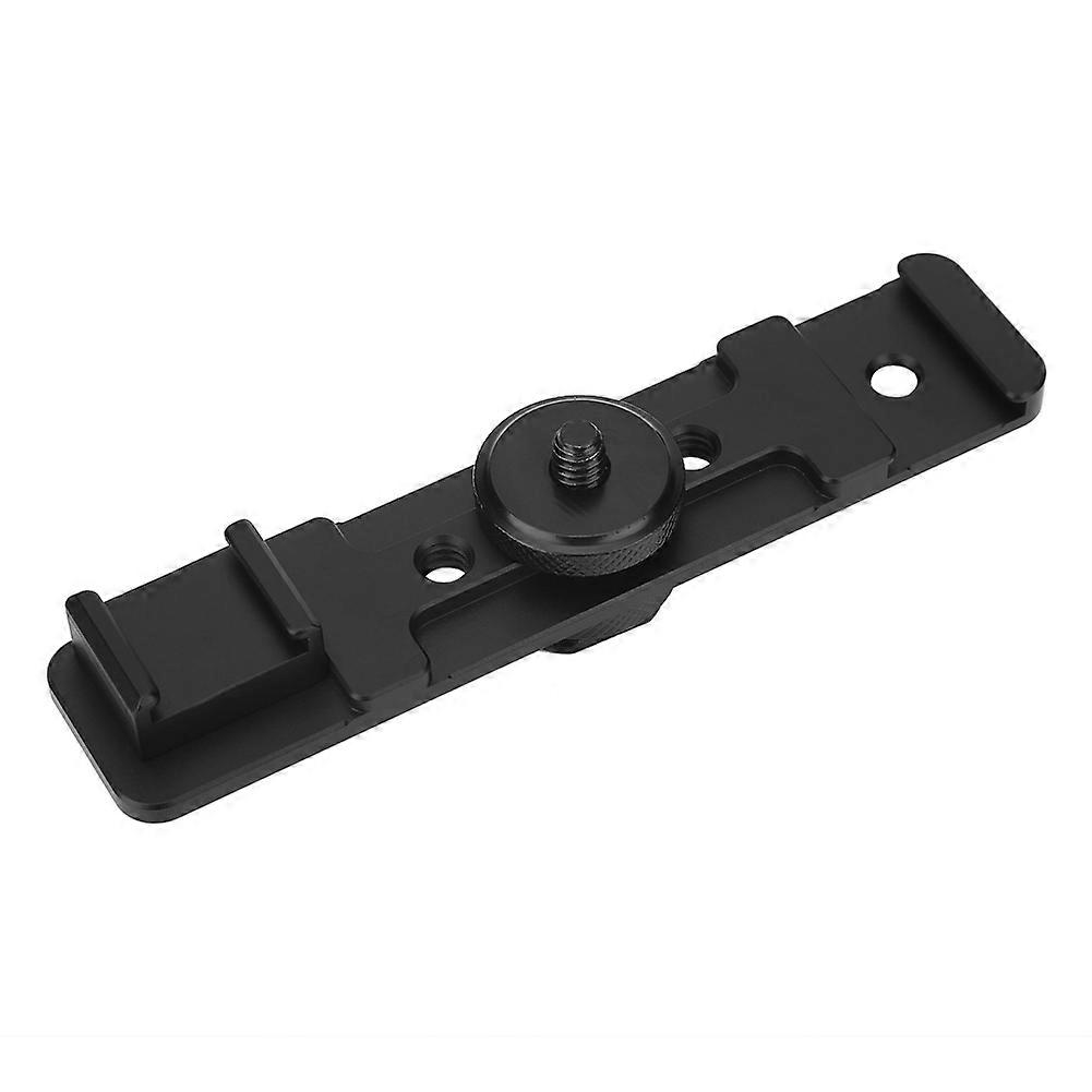 Camera Dual Hot Shoe Extension Bar Mount Bracket Accessory for Fill Light Microphone