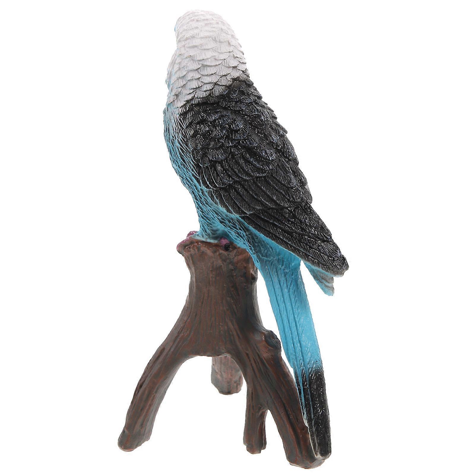 Lifelike Parrot Figurine Artificial Bird Model Small Standing Statue Decorative 1 Piece