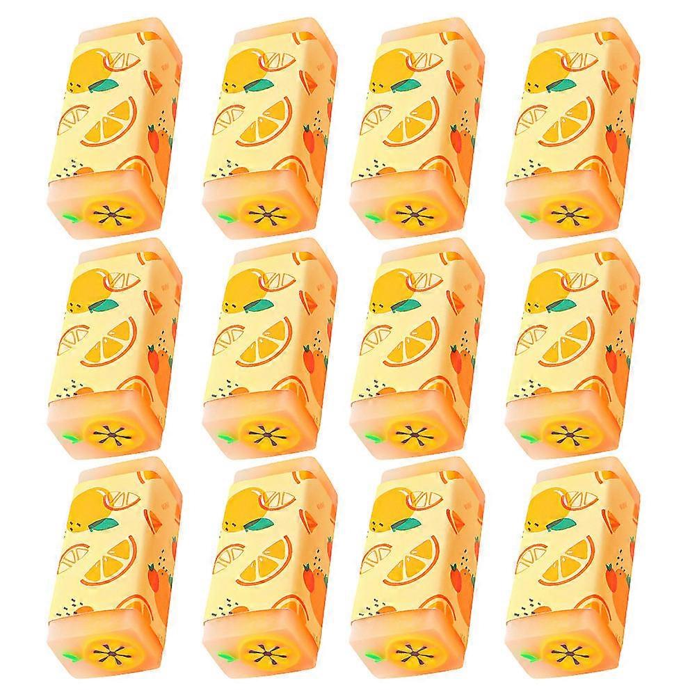 Fruit Style Eraser for Students Made of PVC Perfect Gift Orange Color Small Size