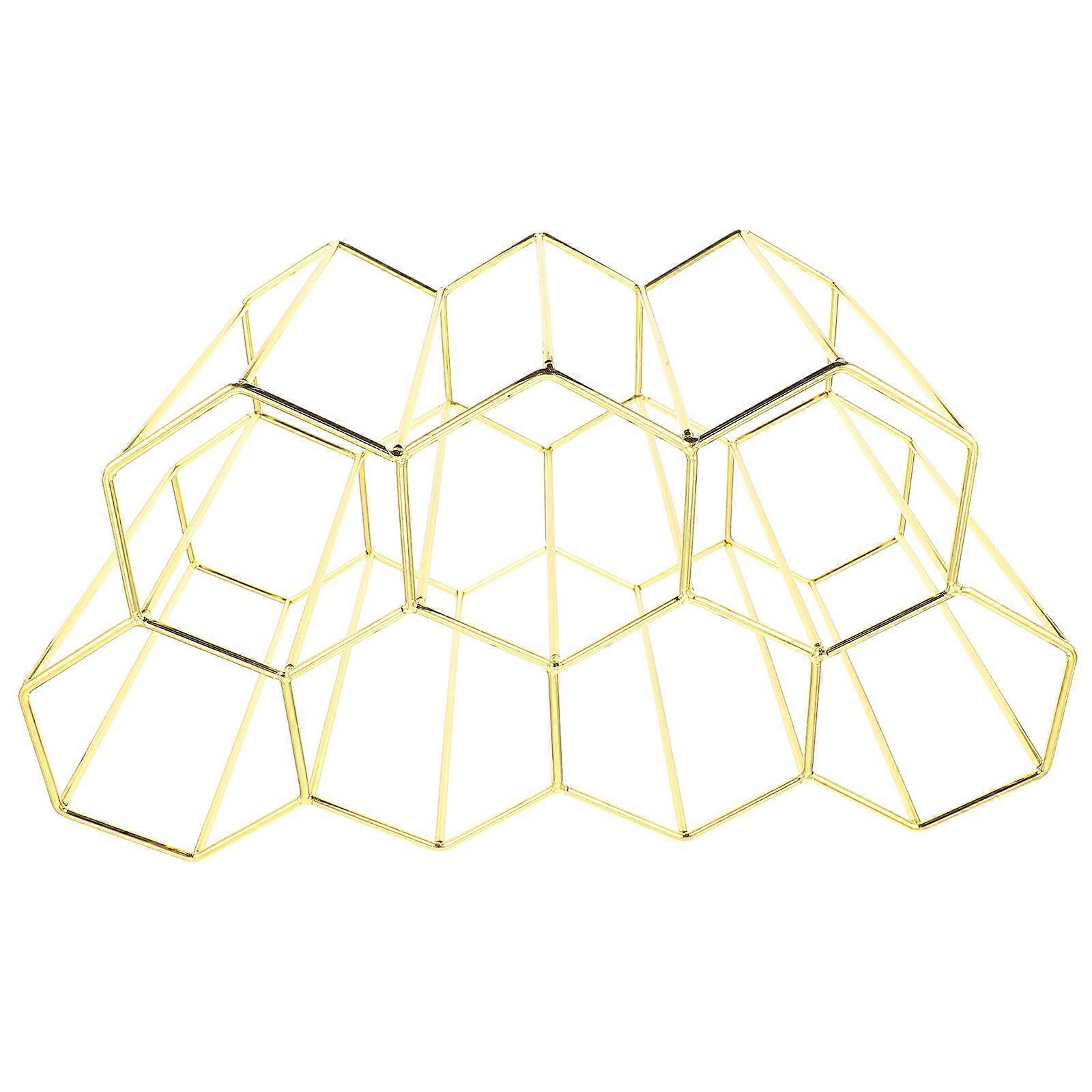 Masteelf 7 Holes Honeycomb Wine Rack Freestanding Shelf for Bar Brandy Storage