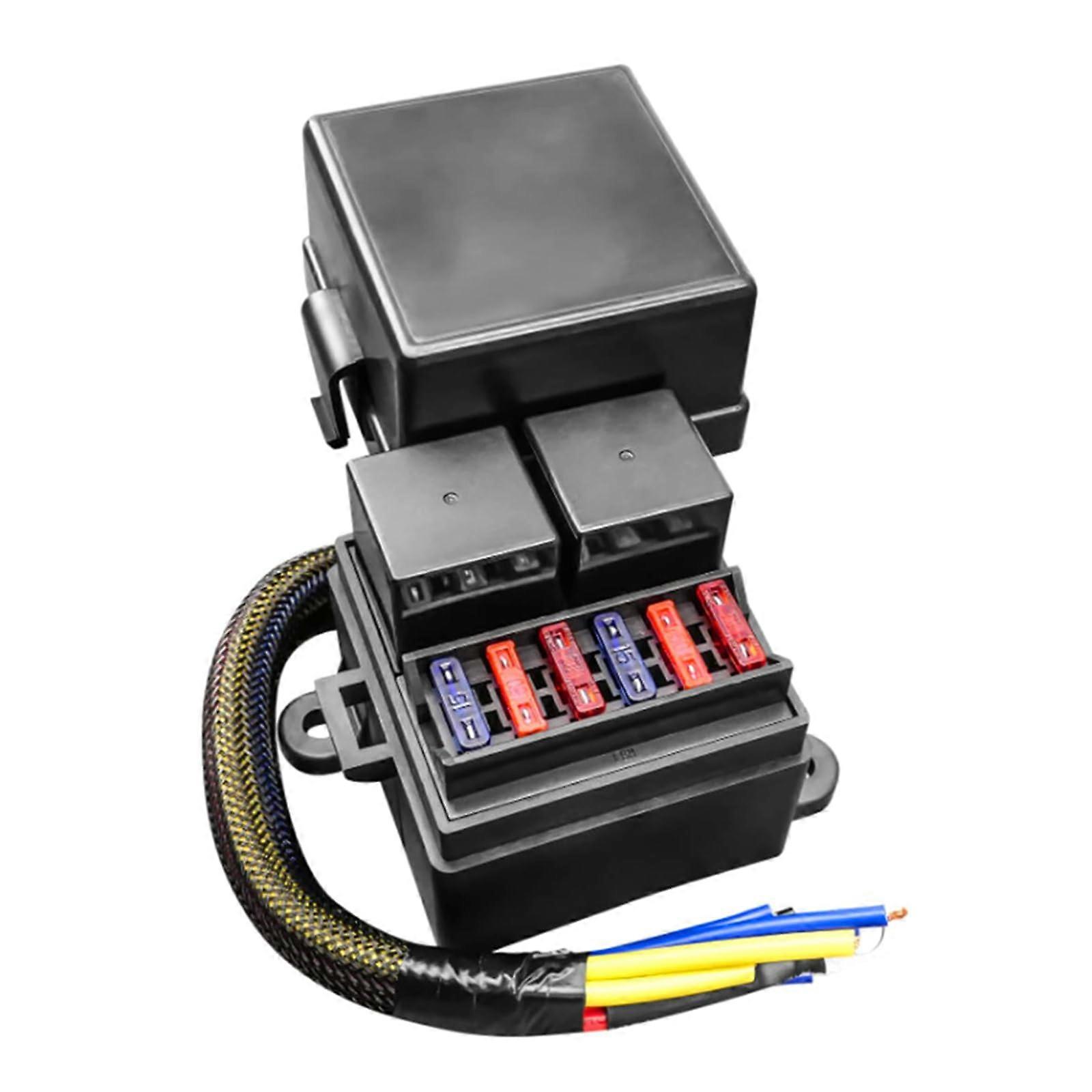 capacity prewired 2slot relay block for vehicle trailers, boats, motorcycles with overload protection
