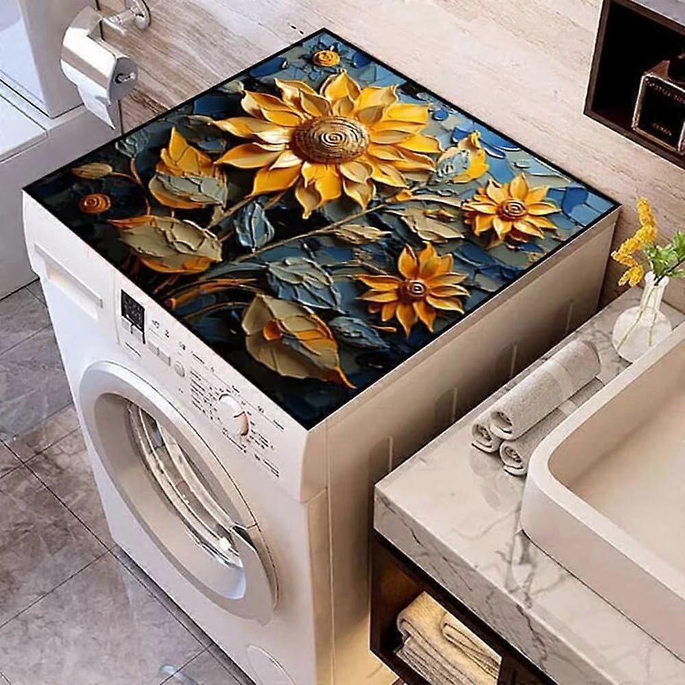 Washing Machine Pad Universal Non-Slip Absorbent Quick-Drying 3D Flower Pattern 10.5 x 50 cm