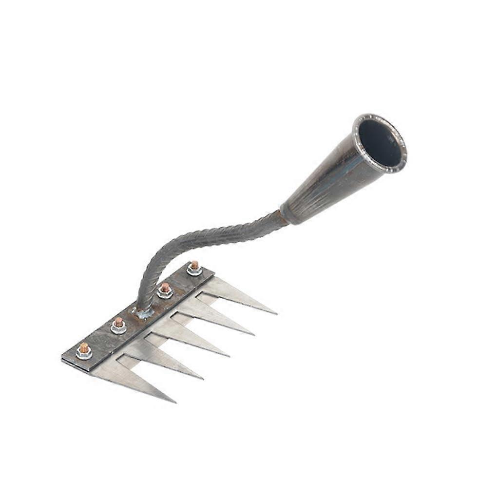 Removable Multi-Purpose Weed Rake For Lawn And Turf - Five-Tooth Garden Tool For Efficient Grass Removal
