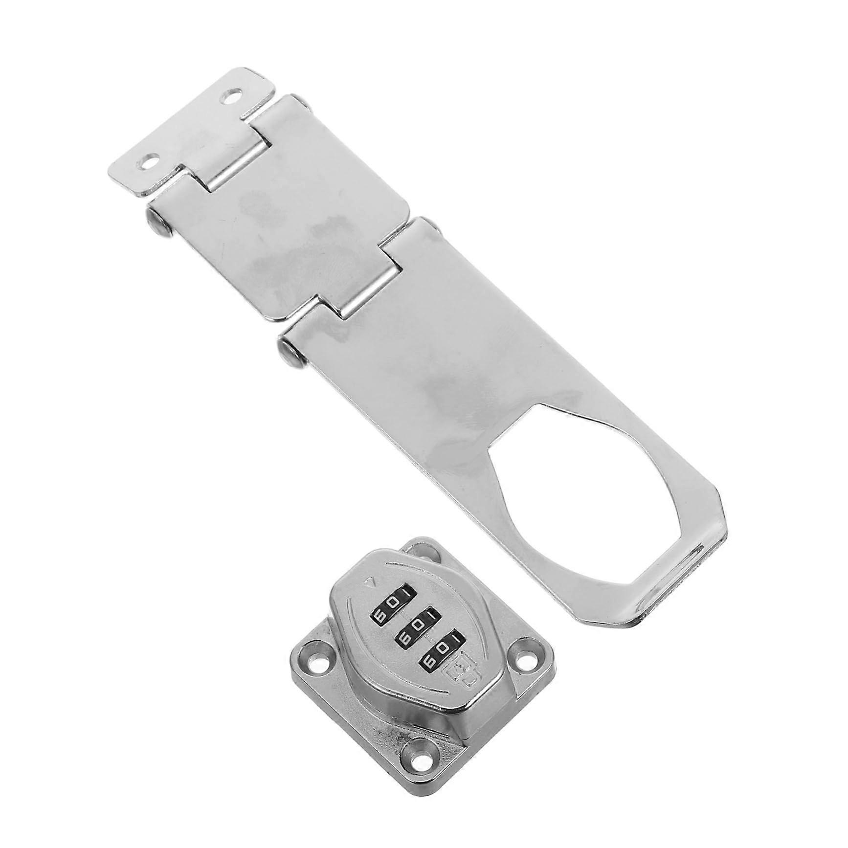 1 Cabinet Lock with Password Function Metal Password Lock for Drawers and Cabinets Double Hinges Versatile for Rectangular and Flat Surfaces Silver