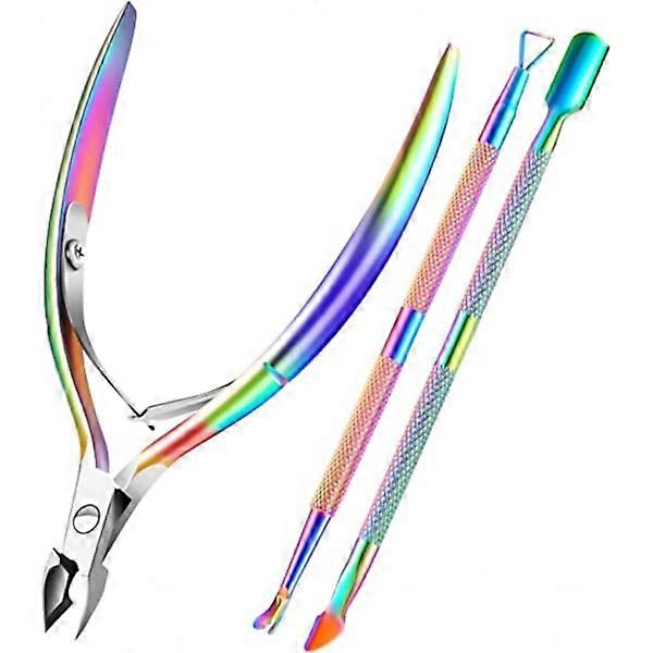 Cuticle Trimmer with Cuticle Pusher, Cuticle Remover, Cuticle Nipper and Triangular Cuticle Scraper