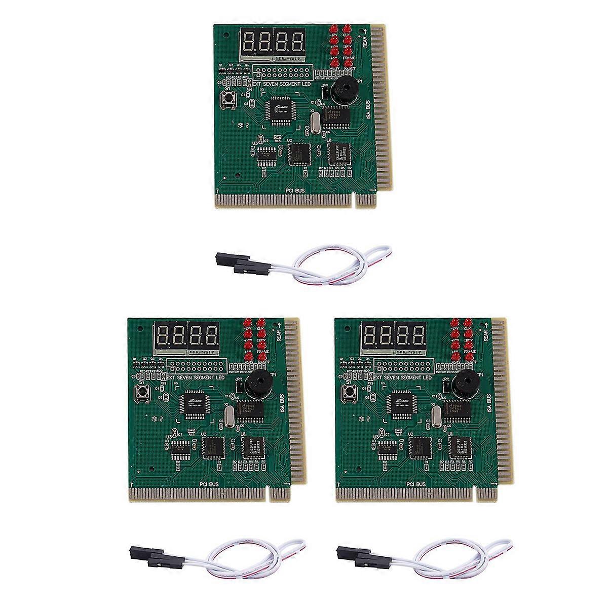 3X PC Motherboard Diagnostic Card 4-Digit PCI/ISA POST Code Analyzer