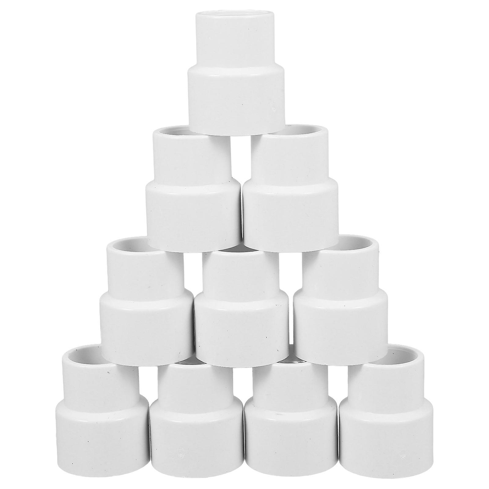 Beige PVC Reducing Straight Head Pipe Connector for Garden Use 10pcs Durable and Easy to Install