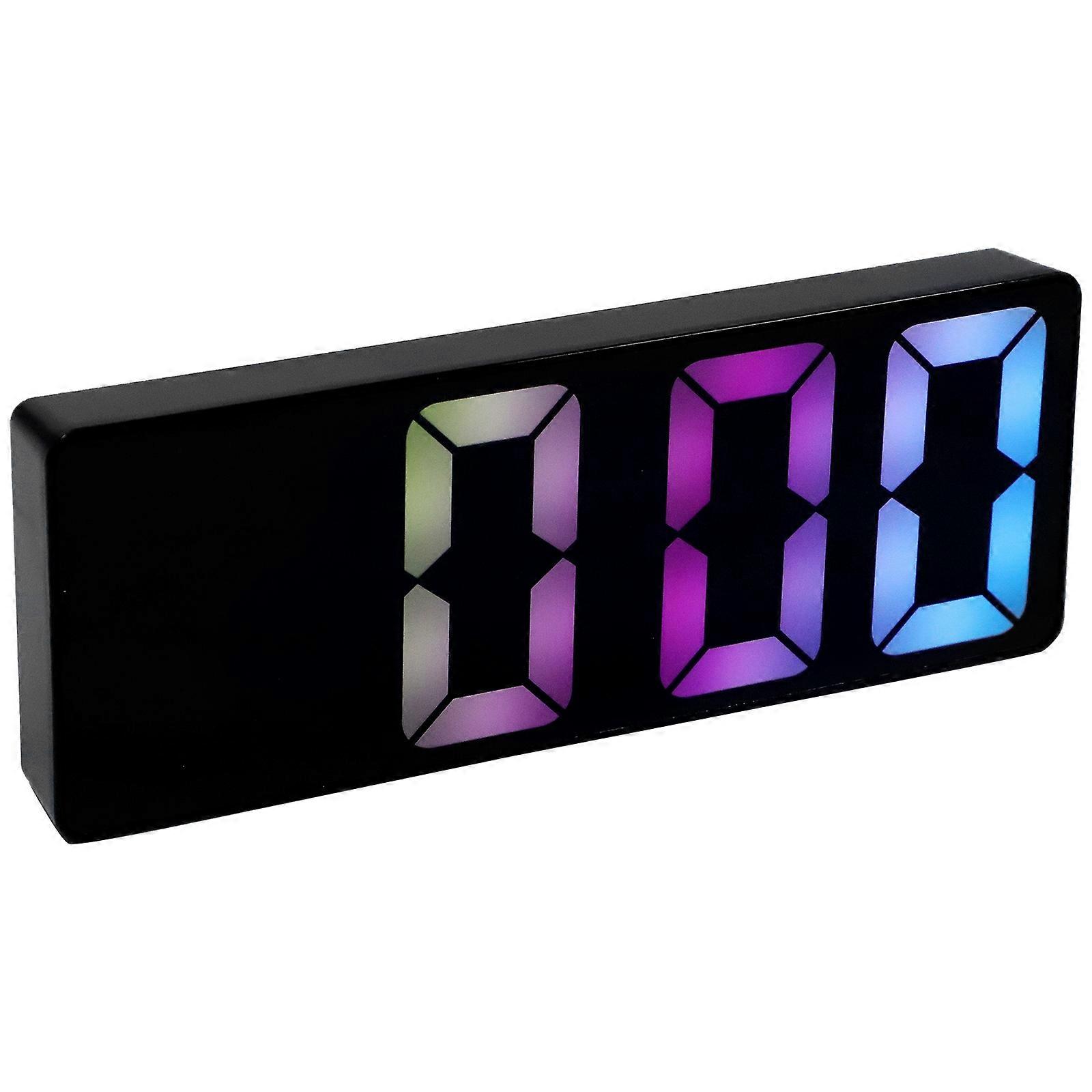 Black Electronic Alarm Clock with Large Screen for Home Use Stable Base Bedroom Table