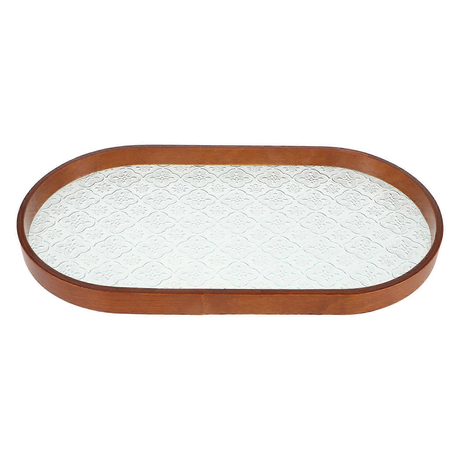 Dry Fruits Serving Tray Rectangular Wood Edge For Tea Ceremonies Nut And Candy Holding 1Set