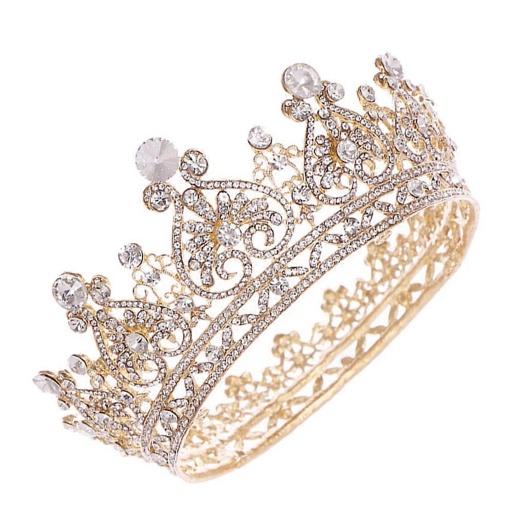 Coiffe en alliage de couronne de mariée dorée pour les femmes, chic et design, parfaite pour les mariages, les banquets et les fêtes