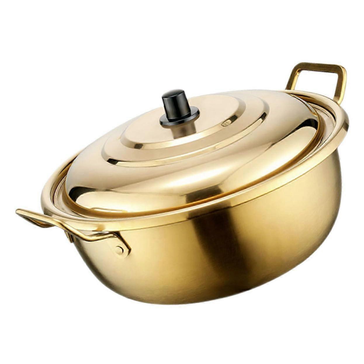 Noodle pot with double handles, ramen pot for soups and stews for family gatherings, with splashproof lid and versatile use. Ref: 5478