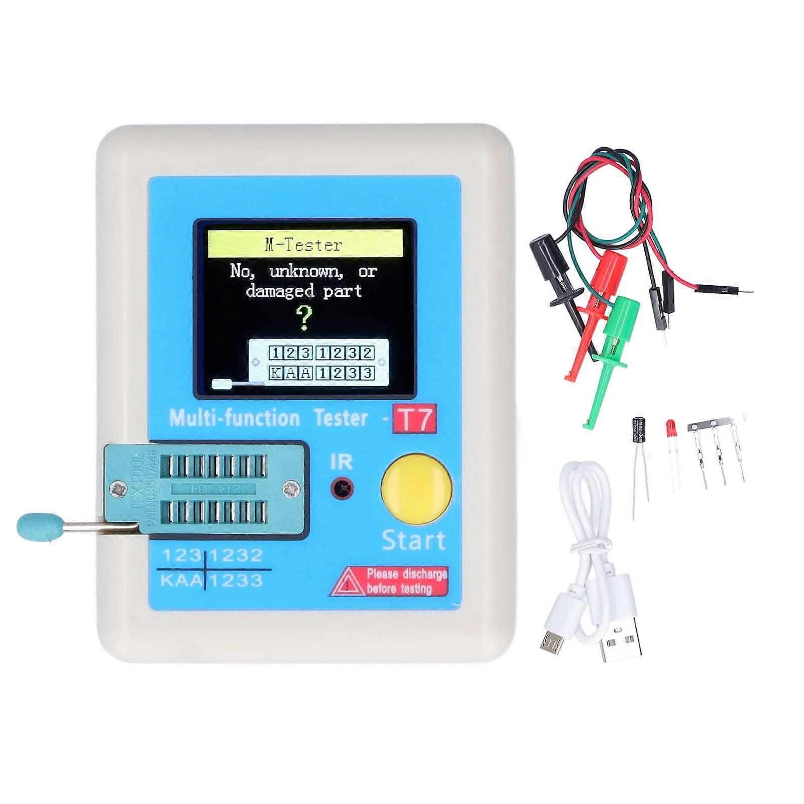 Testert7  Speed Transistor Color Screen Detector with SelfCalibration for NPNPNP, Diodes, Capacitance Meter