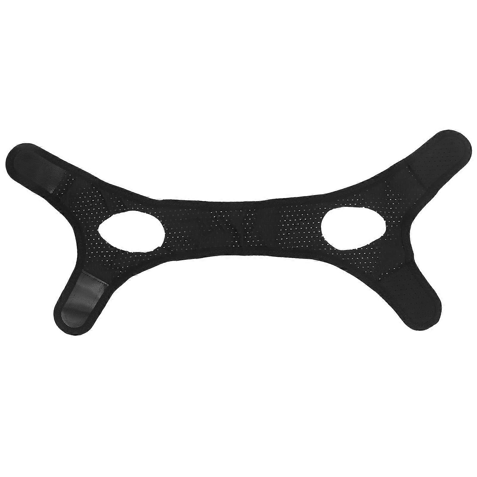 Anti Snoring Chin Strap Mesh Breathable Unisex Adjustable Jaw Support Belt Bandage Black