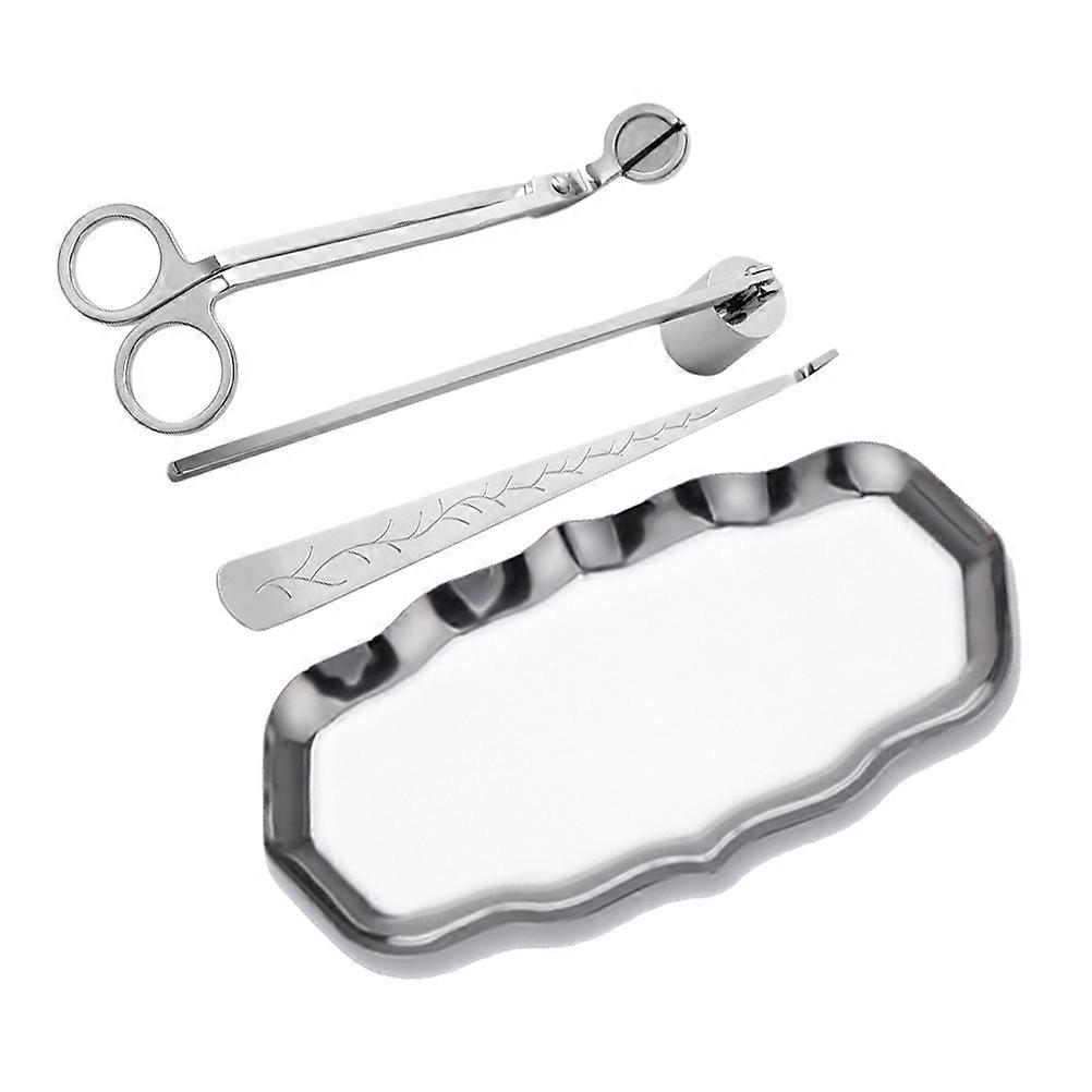 Extinguisher Tool Set 1 Set 4Pcs Wave-shaped Tray Candle Wick Trimmer Dipper Snuffer Ideal For Adults