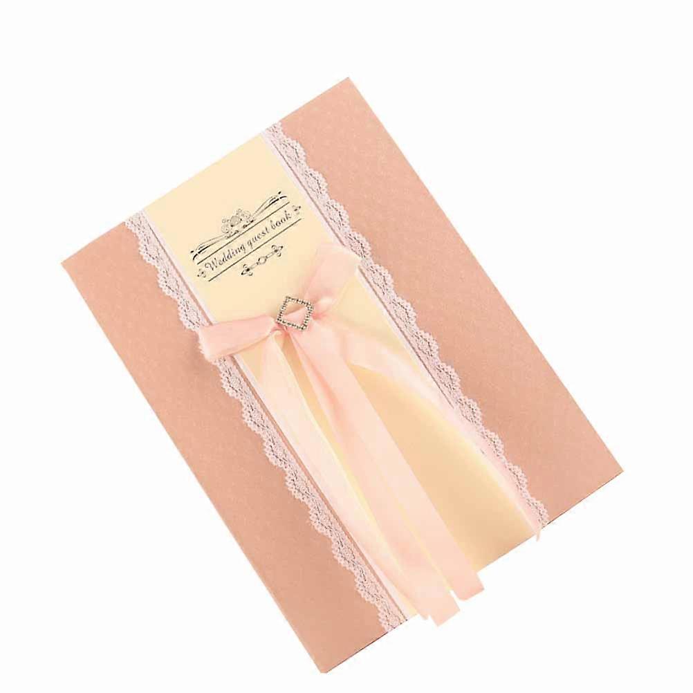 Stylish Pink Guest Book for Wedding Party with Artistic Design and Paper Quality 8.5x11 Inches