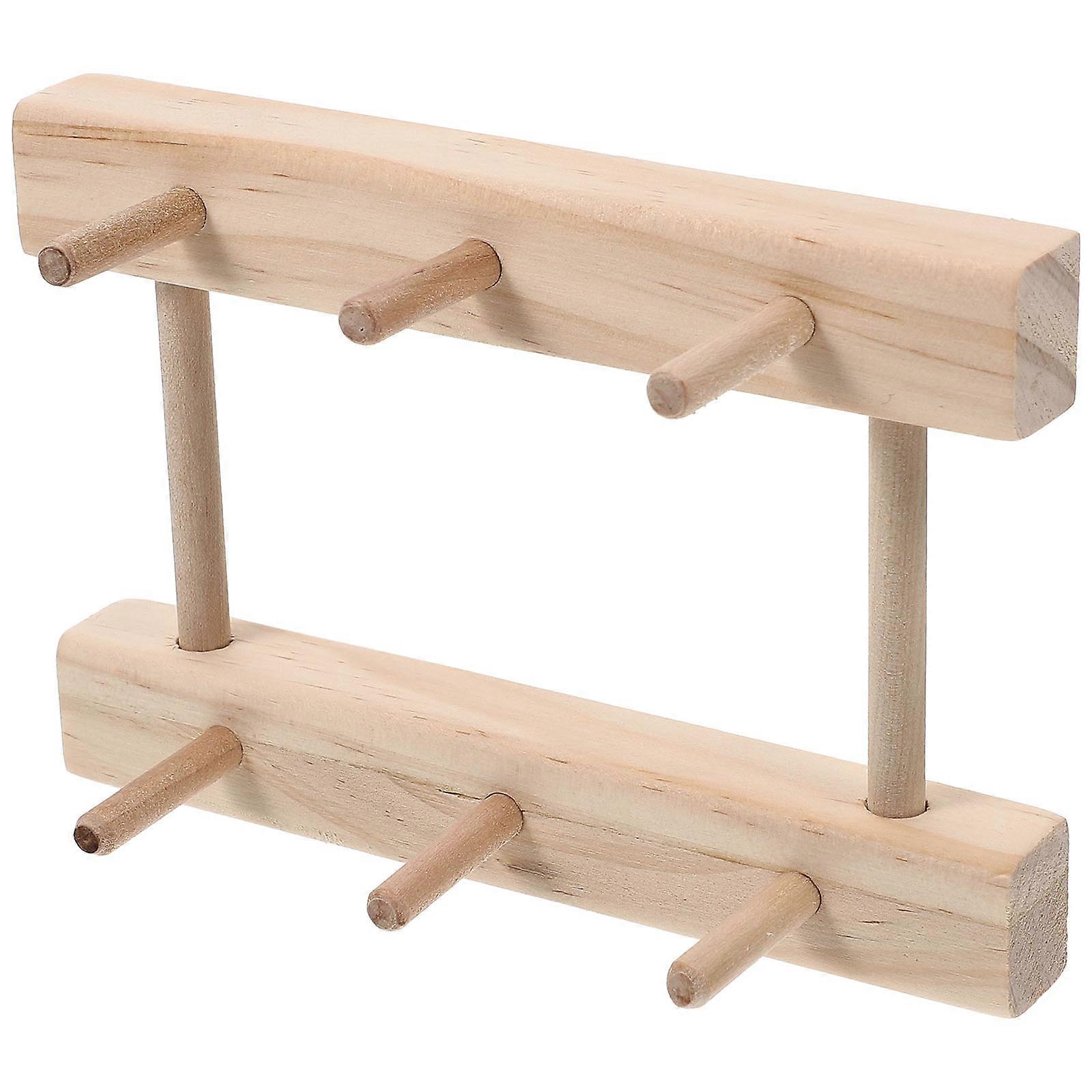 Wooden Spool Holder for Sewing Thread Storage Rack with Light Brown Color and Practical Design