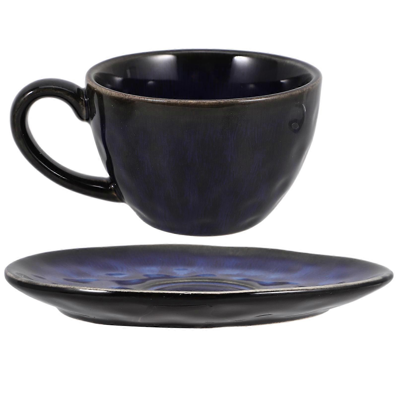 Vintage Coffee Cups Retro Style Ceramic Tea Mug With Saucer Perfect For Home Use 1 Set