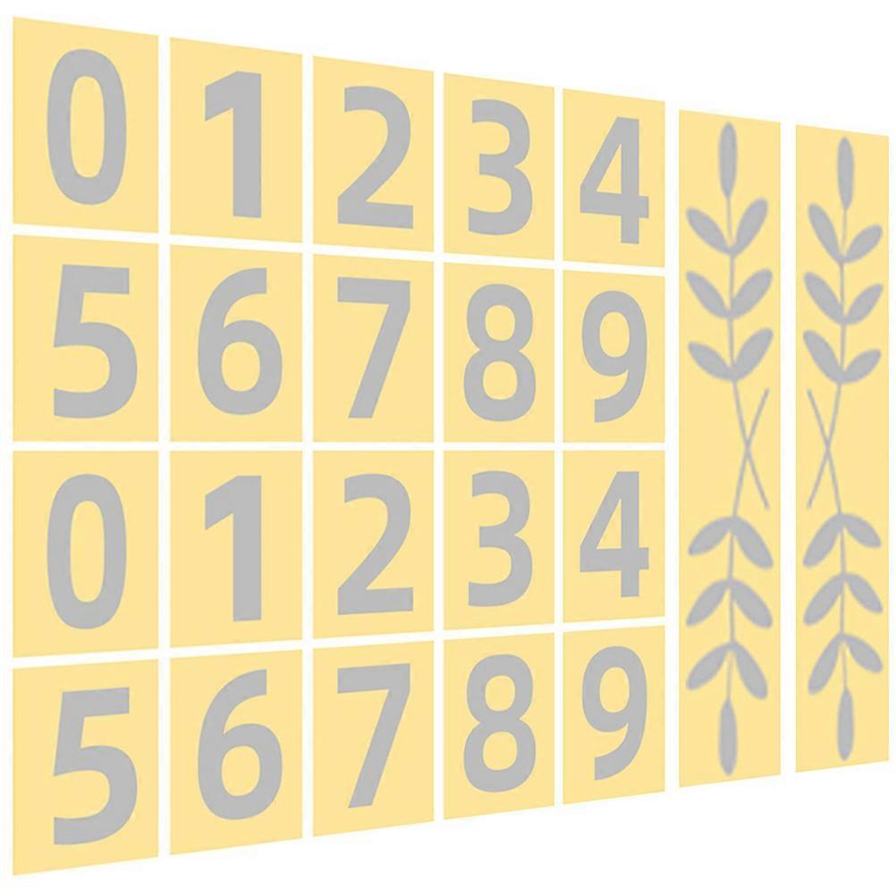 Digital Stickers for Trash Can with Silver Number Stickers Easy to See from Distance 4 Sets