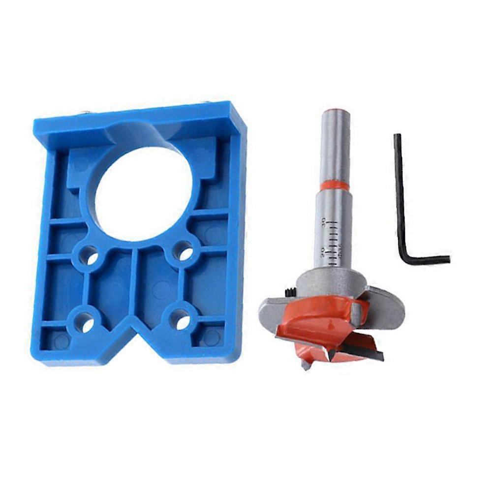 Hinge Punch Positioner Tool For Woodworking Enthusiasts 35mm Aperture Blue 1 Set