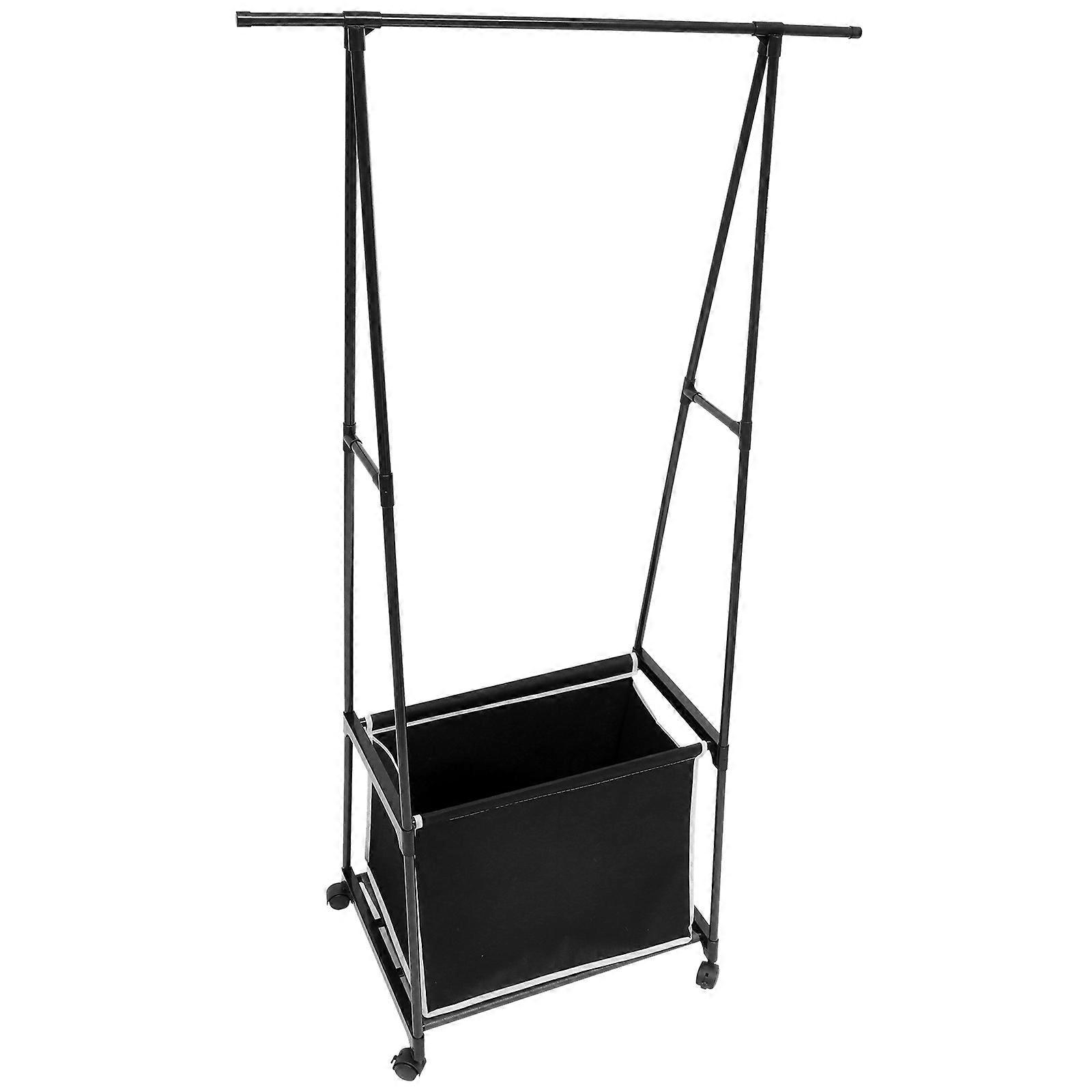 Black Metal Clothes Rack for Storage Sturdy and Double Sided A Shaped Structure Suitable for Bedroom
