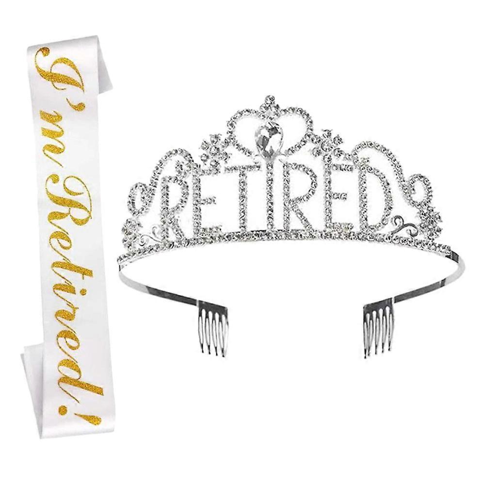 Decorations For Women 1 Set Of Retired Costume Sash And Crown With Sparkling Design Perfect For Retirement Celebration