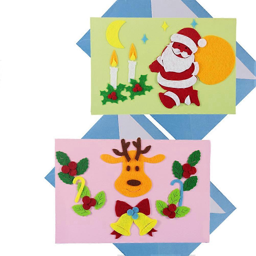 ערכת ציוד כרטיסי DIY לילדים גן חג המולד מלאכת יד 3 יחידות צבעים שונים חומרים חינוכיים