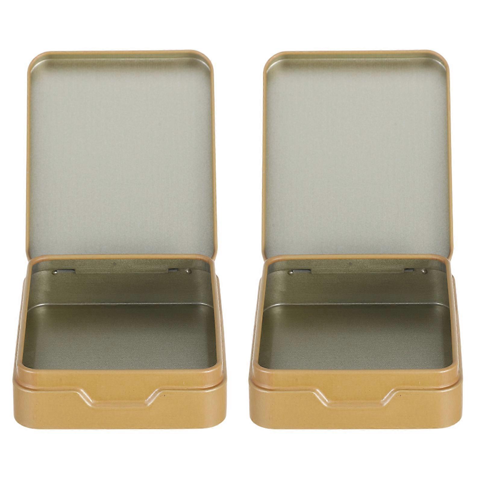 Portable Mini Metal Container For Candy And Cookies Storage 2 Pcs Compact Design For Tea Lovers And Snack Enthusiasts