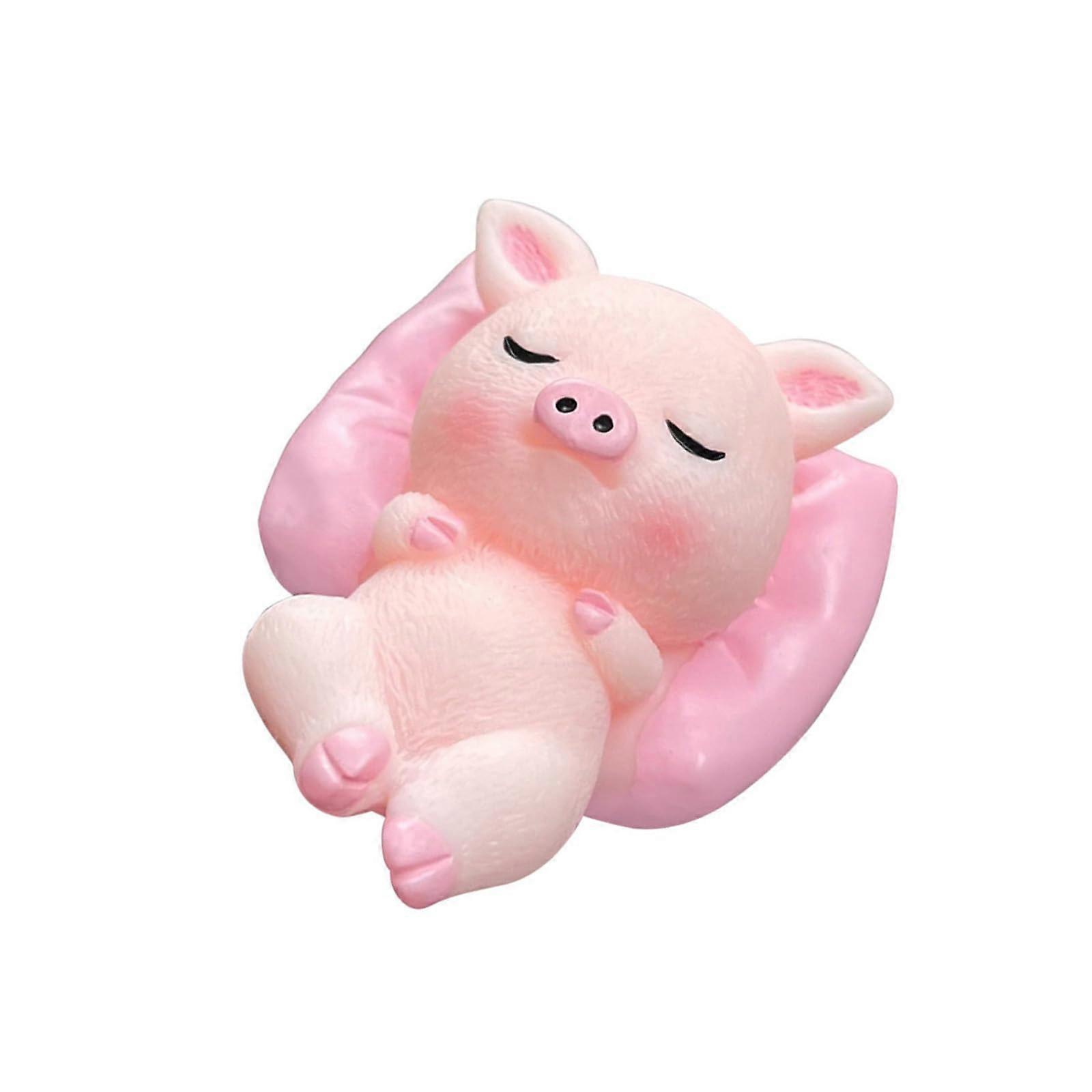 Sleepy Panda Piggy Dog Rabbit Figurine for Desk Decor Car Dashboard Accessories Resin Miniature Ornament