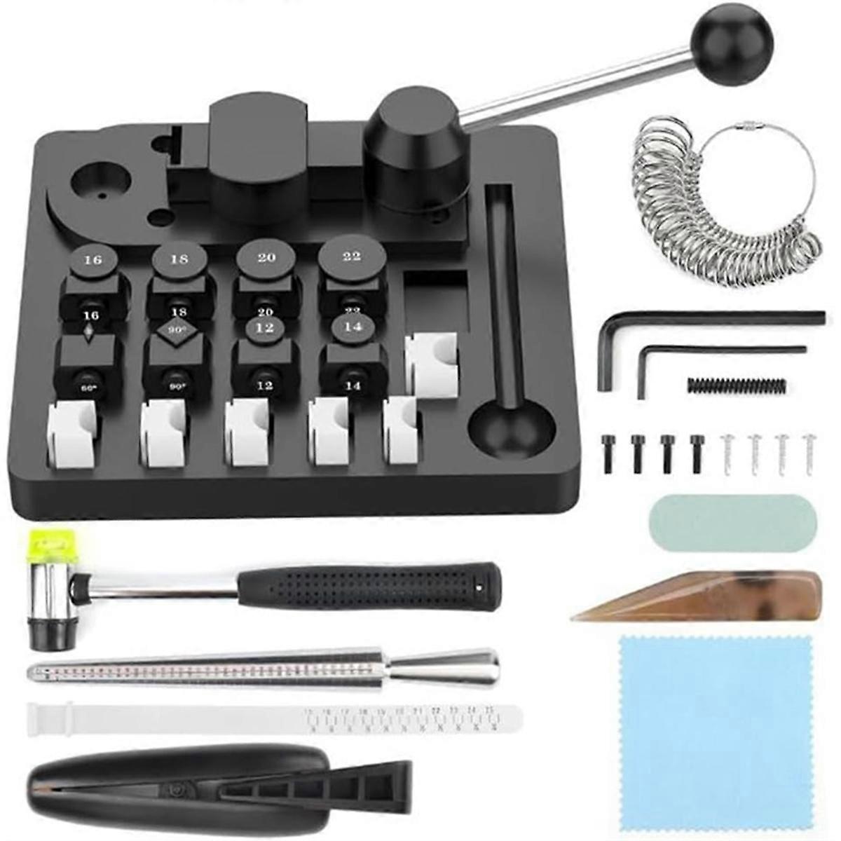 Metal Wire Bending Jig Set with Adjustable Dies, Jewelry Spoon Ring Bender Tool Heavy Duty for DIY