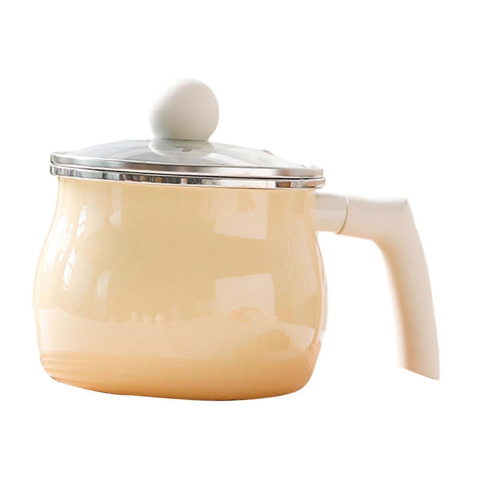 Sauce Pan with Ergonomic Handle, Portable Versatile Cooking Pot for Camping, Home, and Picnic, Yellow Color