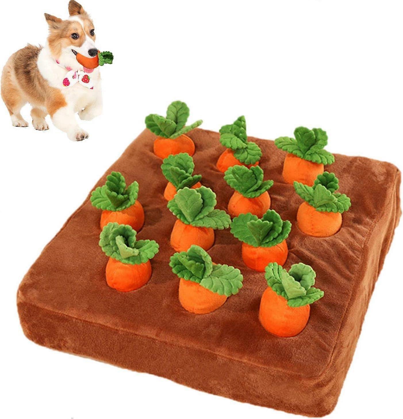 Carrot Dog Toy, Interactive Plush Chew Toy For Dogs, With Removable Cushion, Eliminates Boredom, Orange, Medium