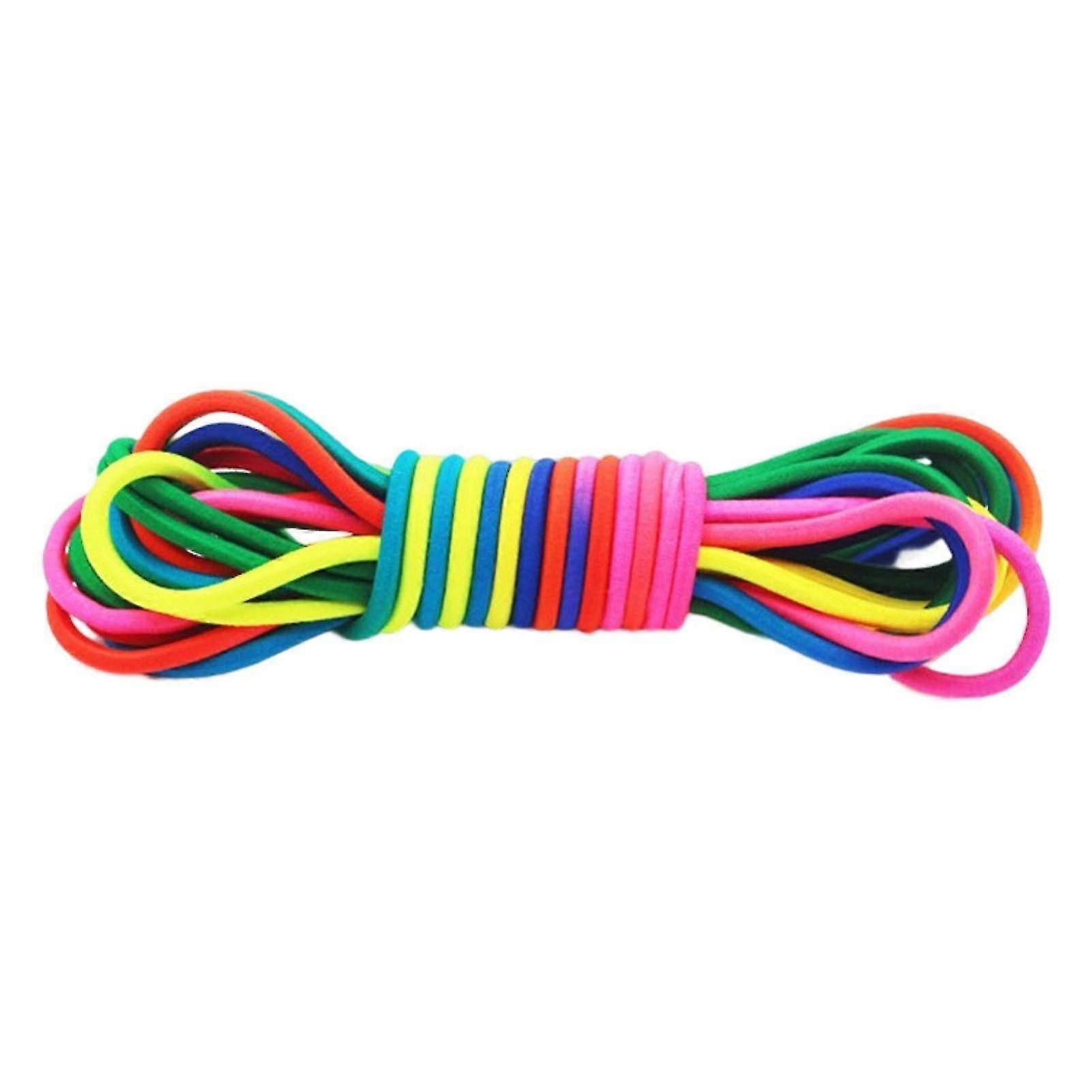 Jump Rope Adjustable Bright Color Highly Elastic Portable Wear Resistant Interactive Game Polyester Jump Rope Rubber Band Toy Fitness Equipment