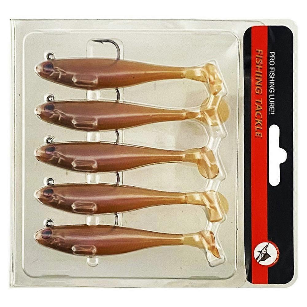 5Pcs 9cm 12g Pre Rigged Jig Head Soft Fishing Lures Realistic Swimming Action Fish Baits