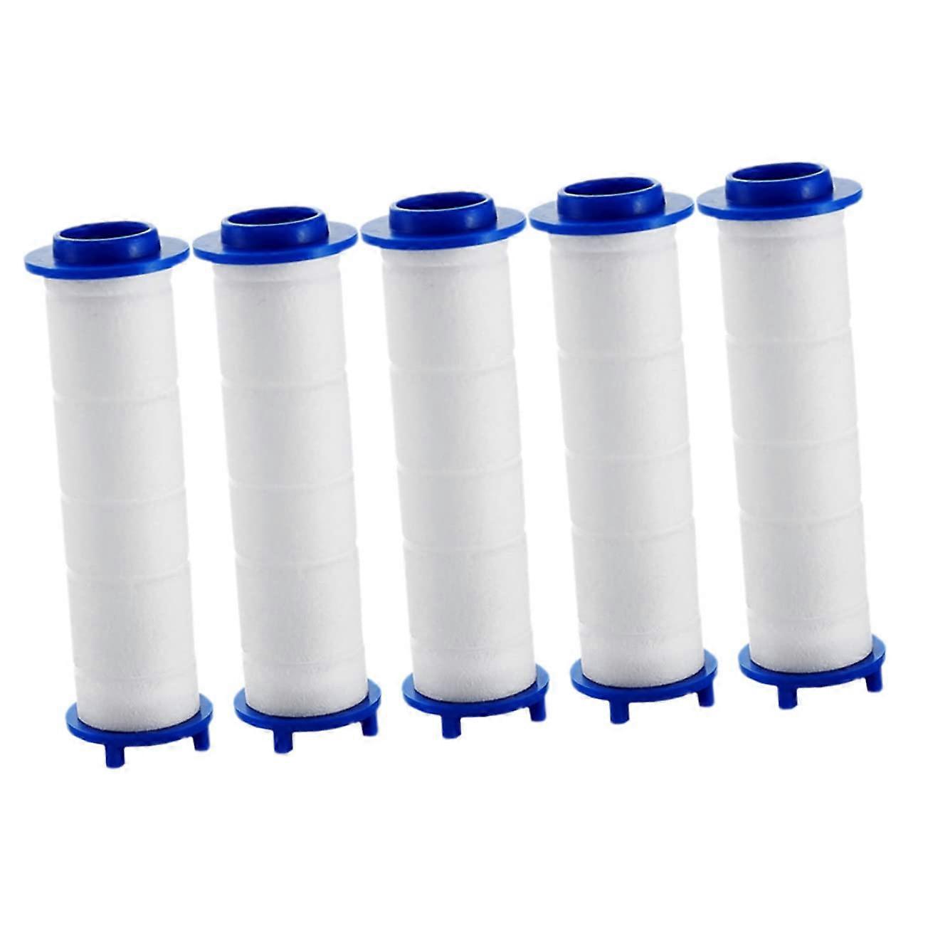 Shower Filter 5-Pack Replaceable Bath Filters For Clear Water Detachable Design 9.5x2.4 cm White