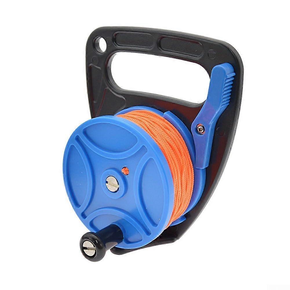 Portable Diving Handle Reel - 83M Scuba Dive Reel with Thumb Stopper for Cave, Wreck, and Drift Diving, Dark Blue, 5.6 x 5.2 x 3.1 Inches