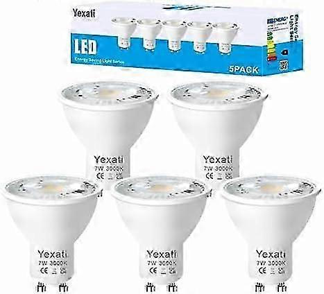 LED Bulb GU10,550 lumens, 7w(Equivalent to 50w Led Halogen), Warm White 3000k,Non Dimmable, Pack of 5