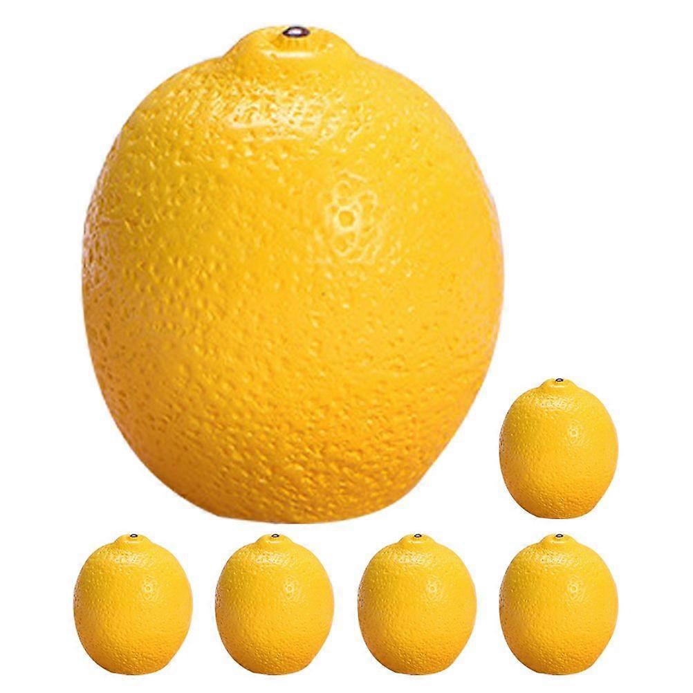 6pcs Mini Artificial Lemon Models Fake Miniature Lemons Mini Artificial Fruits